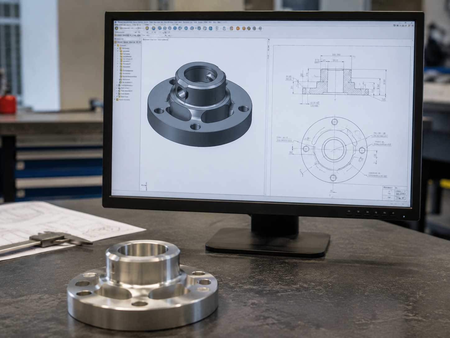 CAD-Konstruktion für kundenspezifische CNC-Präzisionsteile